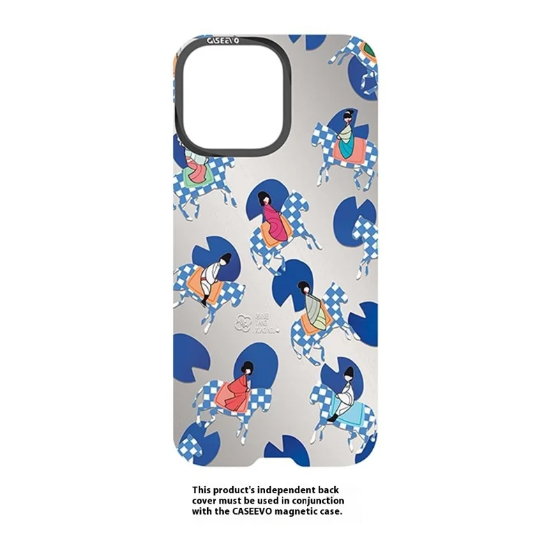 CASEEVO Per Cover iPhone 14 Pro Compatibile con MagSafe TPU Acrilico con Retro Decorato con Signore dell'Era Tang - Gita di Primavera