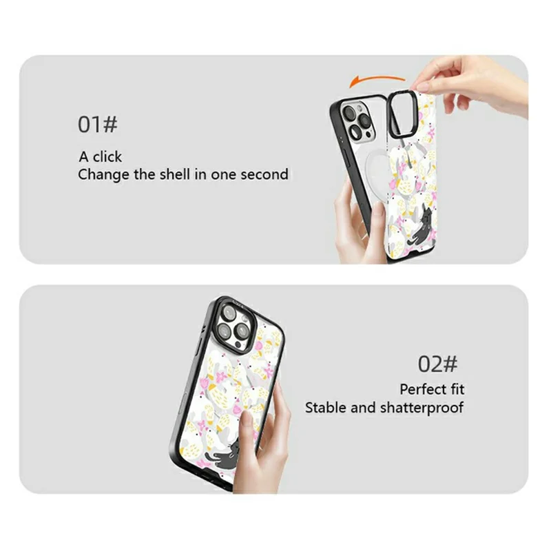 CASEEVO For iPhone 14 Pro Max Case Compatible with MagSafe TPU Acrylic Phone Cover with Poetic Illustration Backplate - Ode to the Goose