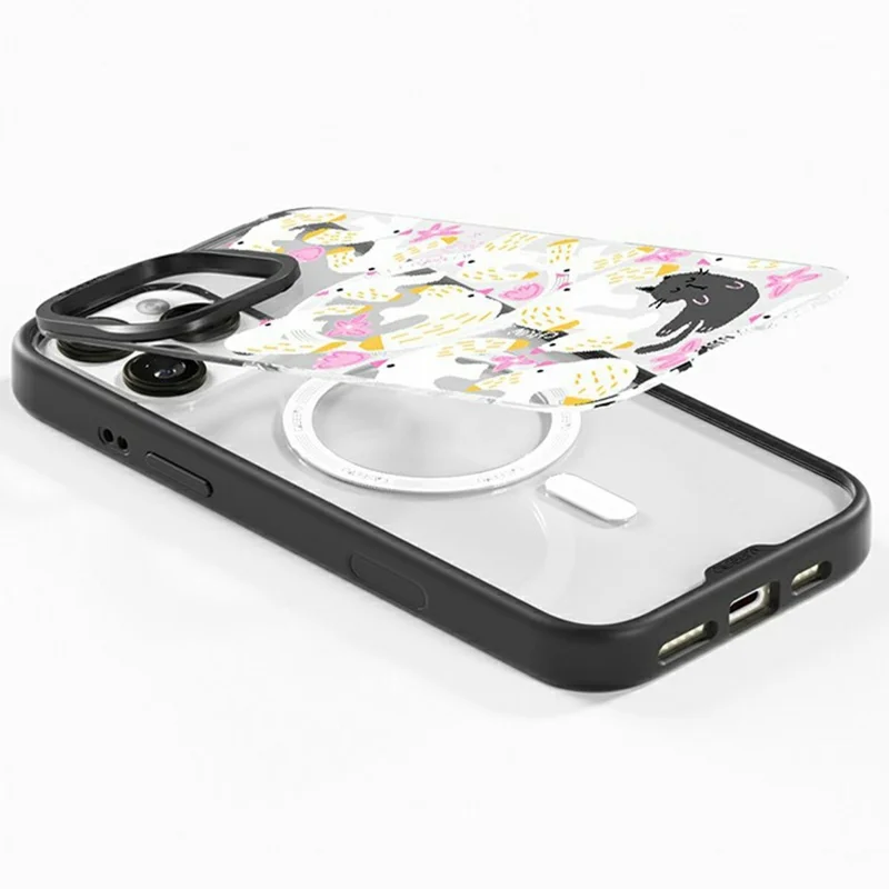 CASEEVO Für iPhone 16 Pro Max Hülle Kompatibel mit MagSafe TPU Acryl Handyhülle mit poetischer Illustration Rückseite - Frühlingsfluss bei Dämmerung
