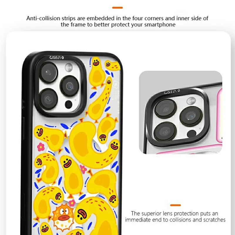 CASEEVO Für iPhone 16 Pro Max Hülle Kompatibel mit MagSafe TPU Acryl Handyhülle mit poetischer Illustration Rückseite - Frühlingsfluss bei Dämmerung