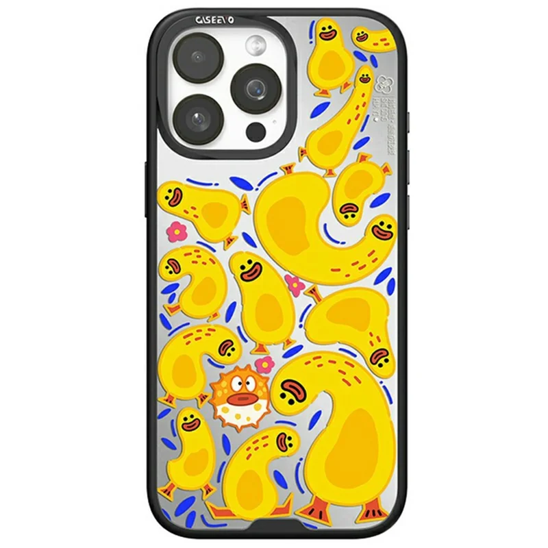 CASEEVO Чехол для iPhone 15 Pro совместимый с MagSafe ТПУ Акриловый чехол с поэтической иллюстрацией на задней панели - Весенняя река на закате
