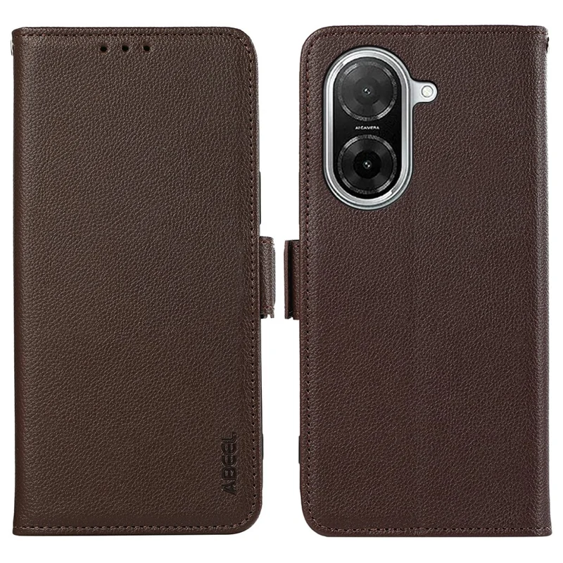 ABEEL Für Xiaomi Redmi A5 NFC (EU) (173,45*79,35*8,45 mm) Hülle Litchi-Textur Leder RFID-blockierend Handyhülle - Braun