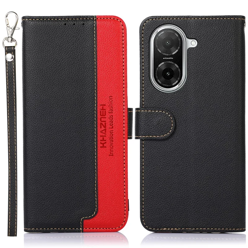 KHAZNEH para Xiaomi Redmi A5 NFC (UE) (173,45*79,35*8,45mm) Capa Carteira Bloqueador RFID em Couro PU com Alça - Preto