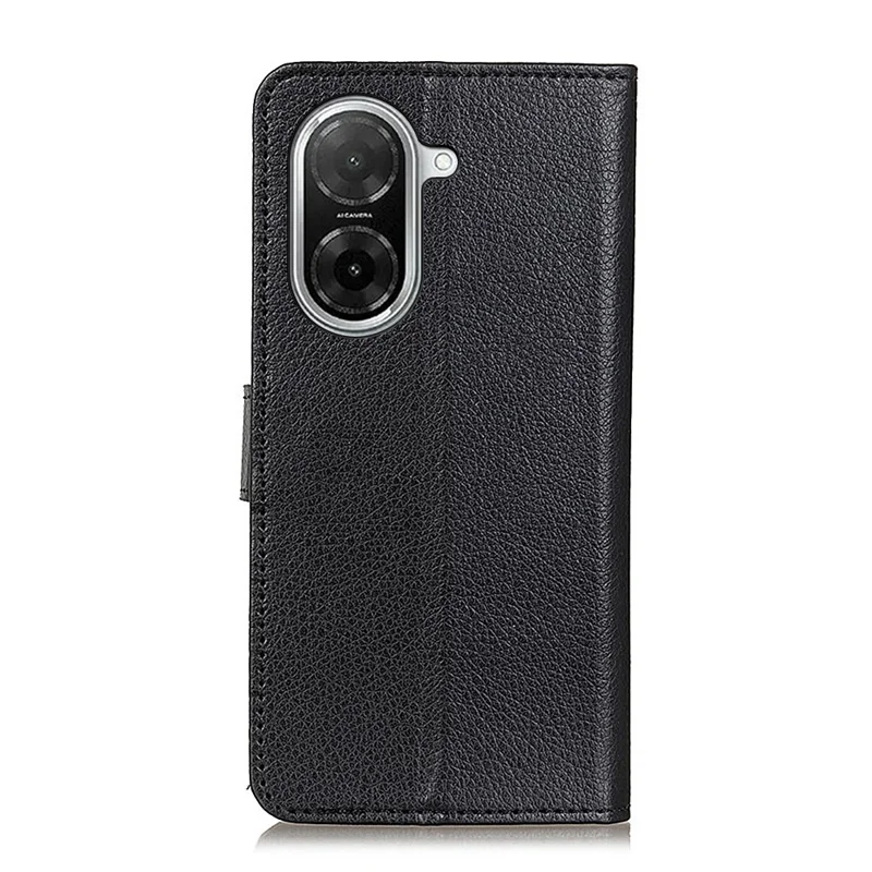 Für Xiaomi Redmi A5 NFC (EU) (173,45*79,35*8,45 mm) Brieftasche Hülle Kunstleder Handyhülle Litschi-Textur - Schwarz