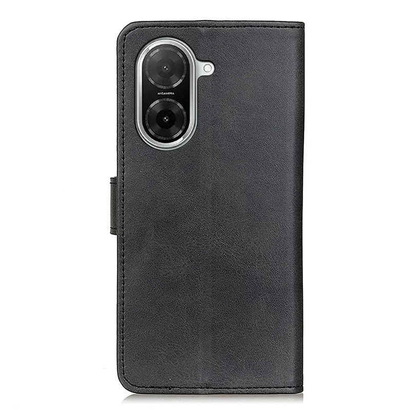 Für Xiaomi Redmi A5 NFC (EU) (173,45*79,35*8,45 mm) Hülle Kuhledertextur Leder Brieftasche Ständer Handyhülle - Schwarz