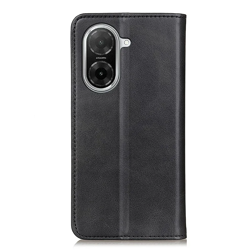 Чехол для Xiaomi Poco C71 4G / Redmi A5 4G (171,7*77,8*8,3 мм) из натуральной кожи с откидной крышкой и отделением для карт - Черный