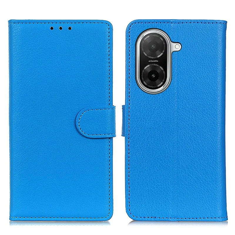For Xiaomi Poco C71 4G / Redmi A5 4G (171.7mm) Wallet Case PU Leather Phone Cover Litchi Texture - Blue