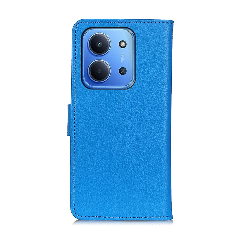 For Xiaomi Redmi 15C 4G (Global) (171mm) / Poco C85 4G (171mm) Wallet Case PU Leather Phone Cover Litchi Texture - Blue