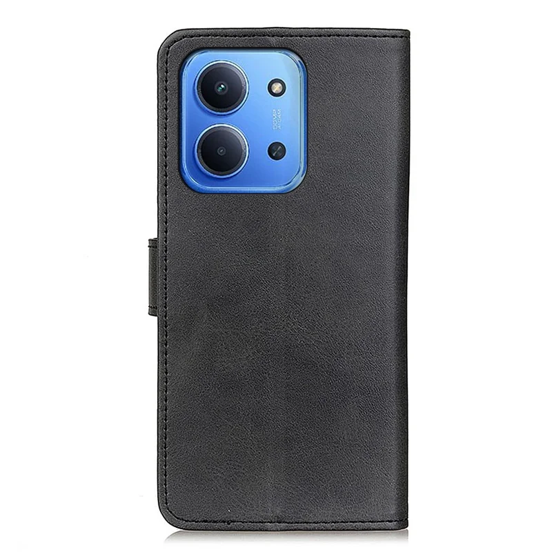 For Xiaomi Redmi 15C 4G (Global) (171mm) / Poco C85 4G (171mm) Case Cowhide Texture Leather Wallet Stand Phone Cover - Black