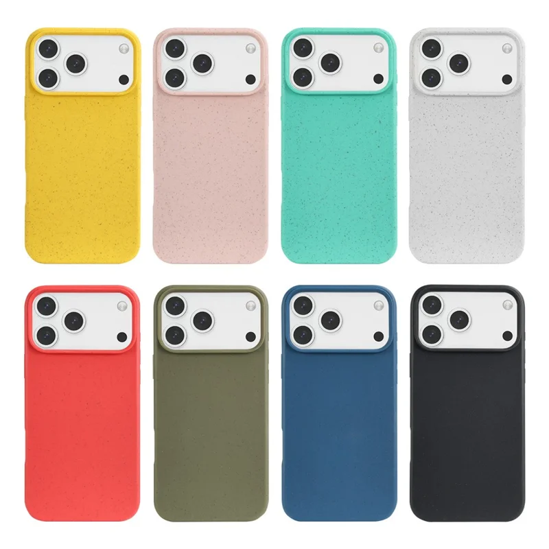 iPhone 17 Pro Max Hülle aus biologisch abbaubarem Weizenstroh + TPU Matter Telefonschutz - Gelb