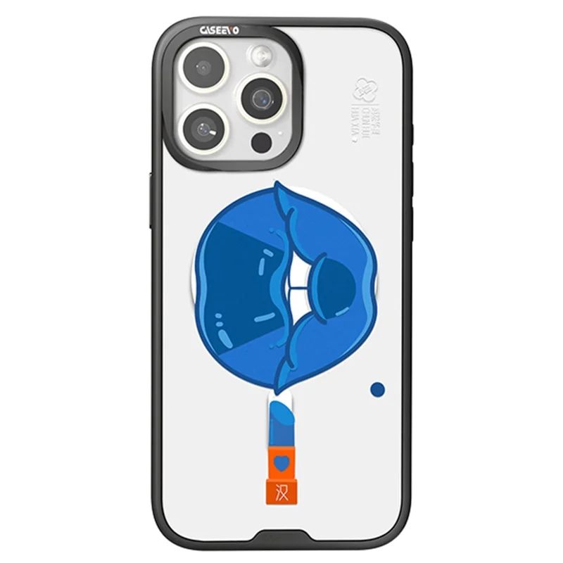 CASEEVO For iPhone 14 Pro Magnetic Case Compatible with MagSafe TPU Acrylic Phone Cover with Lip Pattern Back Panel - Han Dynasty