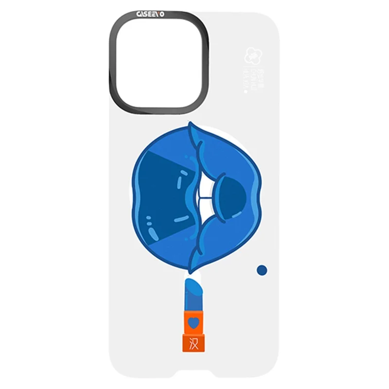 CASEEVO voor iPhone 15 Pro Max magnetische hoes compatibel met MagSafe TPU acryl telefoonhoes met lippatroon achterpaneel - Han-dynastie