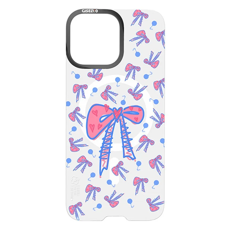 CASEEVO For iPhone 15 Pro Max Case Compatible with MagSafe TPU Acrylic Phone Cover with Interchangeable Back Panel - Bowknot