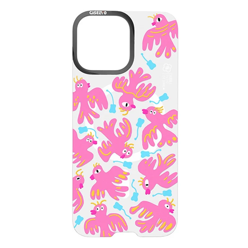 CASEEVO per Cover iPhone 15 Pro Compatibile con MagSafe, Cover per Telefono in TPU Acrilico con Pannello Posteriore Intercambiabile - Uccello Vermiglio