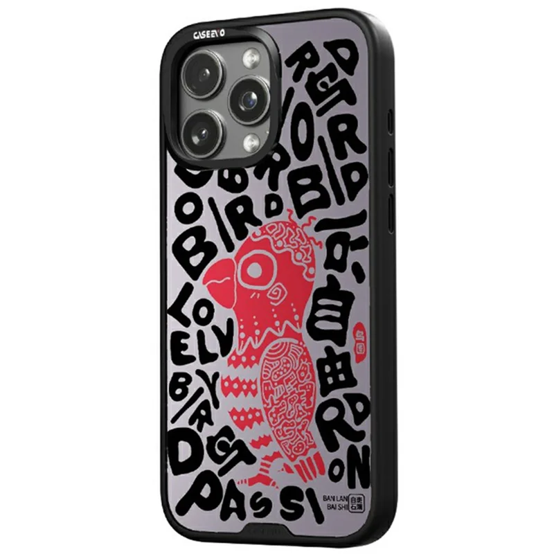 CASEEVO Funda para iPhone 14 Pro Compatible con MagSafe, Carcasa de TPU y Acrílico con Diseño de Pintura Abstracta - Pájaro Libre
