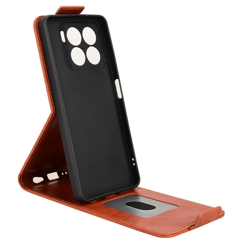 For ZTE Blade A56 Stand Case Magnetic Clasp Vertical Flip Leather Phone Cover with Card Holder - Orange