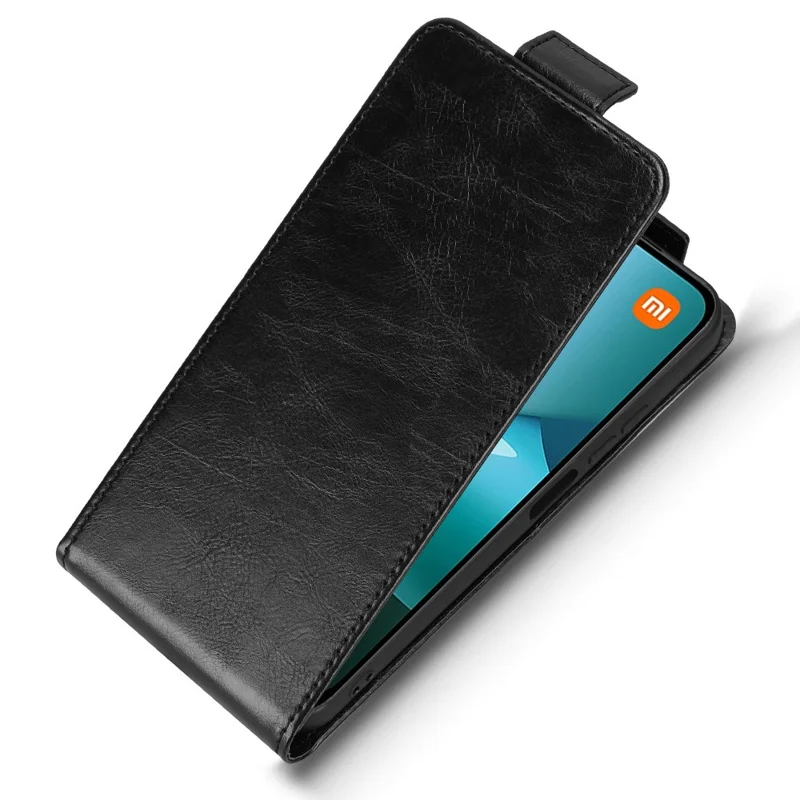 For Xiaomi Redmi 15C 5G (EU) (173mm) / 15C 4G (EU) (173mm) Stand Case Magnetic Clasp Vertical Flip Leather Phone Cover with Card Holder - Black