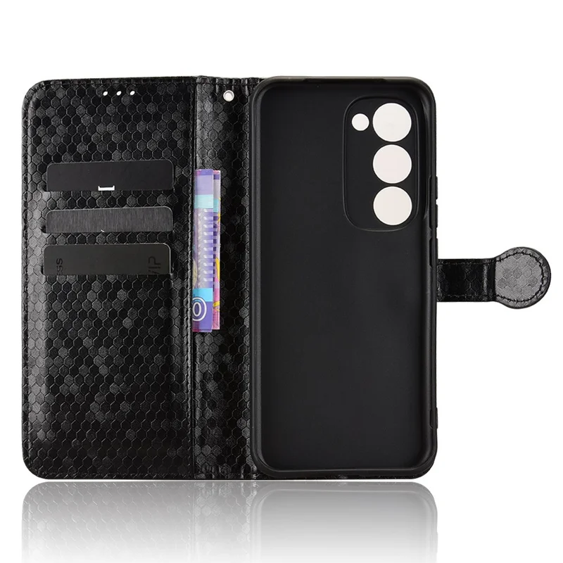Per TECNO Spark 40 Pro+ 4G Cover a Portafoglio con Motivo a Puntini, Custodia in Pelle PU con Cinturino da Polso - Nero