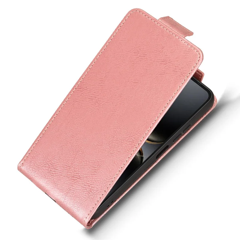 For TECNO Spark 40C Stand Case Magnetic Clasp Vertical Flip Leather Phone Cover with Card Holder - Rose Gold