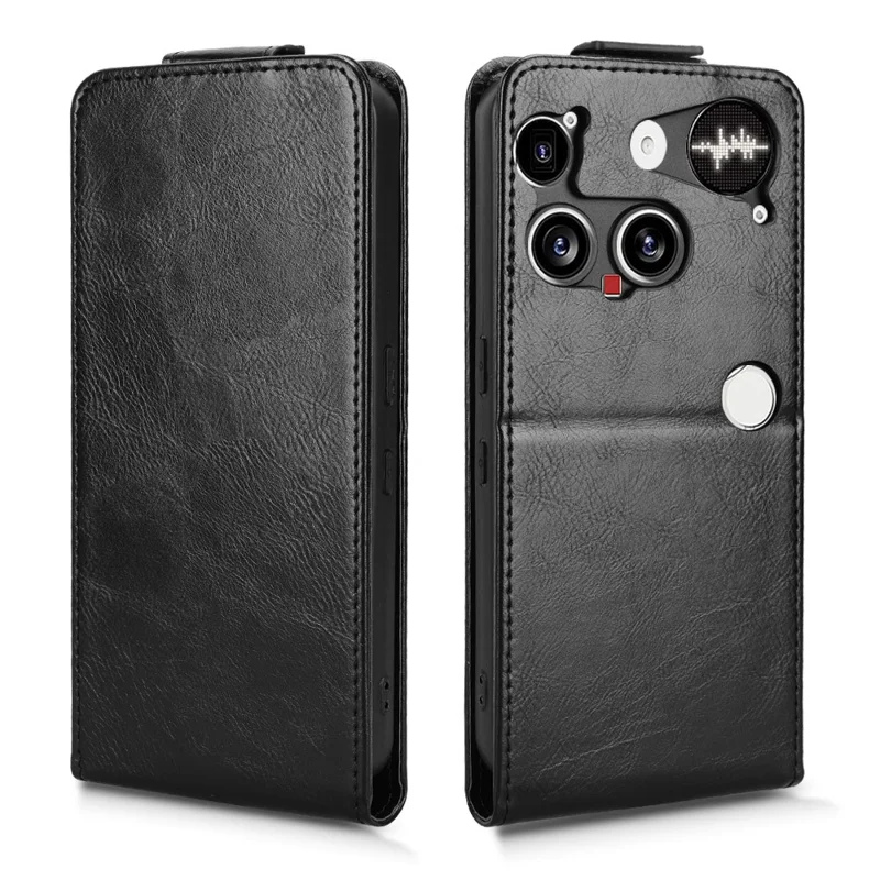 Étui pour Nothing Phone (3) 5G avec Support, Fermoir Magnétique, Rabat Vertical en Cuir avec Porte-Cartes - Noir