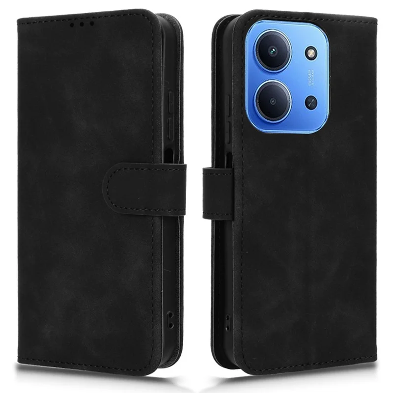 Per Xiaomi Redmi 15C 4G (UE) (173mm) Custodia in Pelle Effetto Morbido Antiurto Portafoglio Flip Cover Telefono - Nero