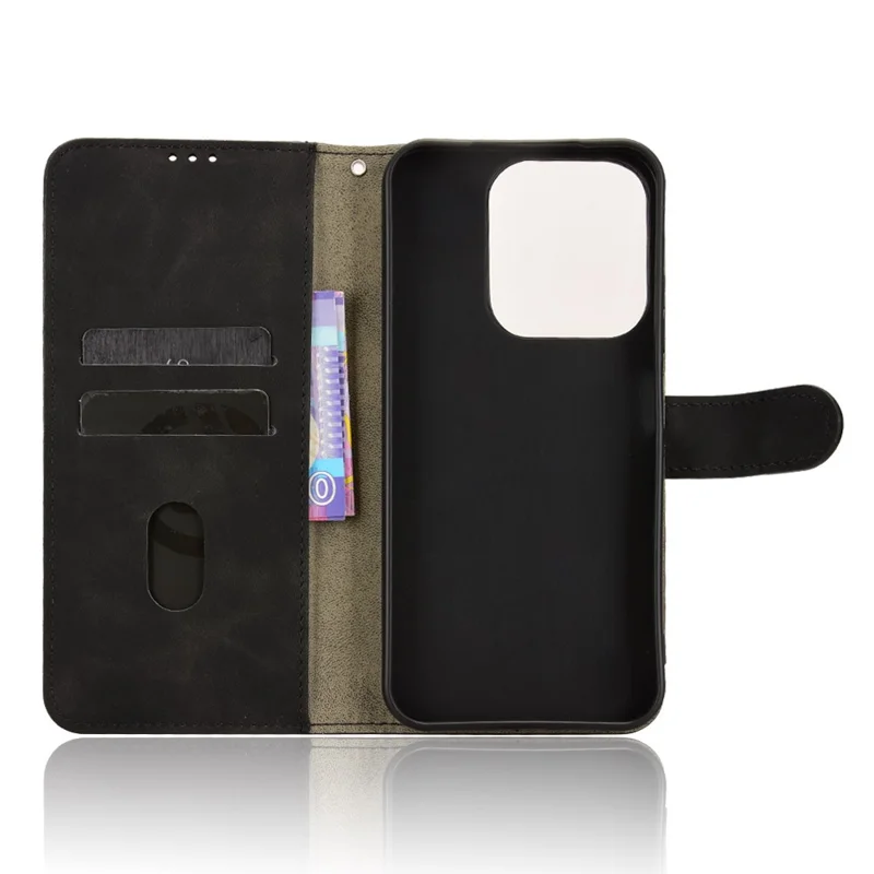 Per Xiaomi Redmi 15C 4G (UE) (173mm) Custodia in Pelle Effetto Morbido Antiurto Portafoglio Flip Cover Telefono - Nero
