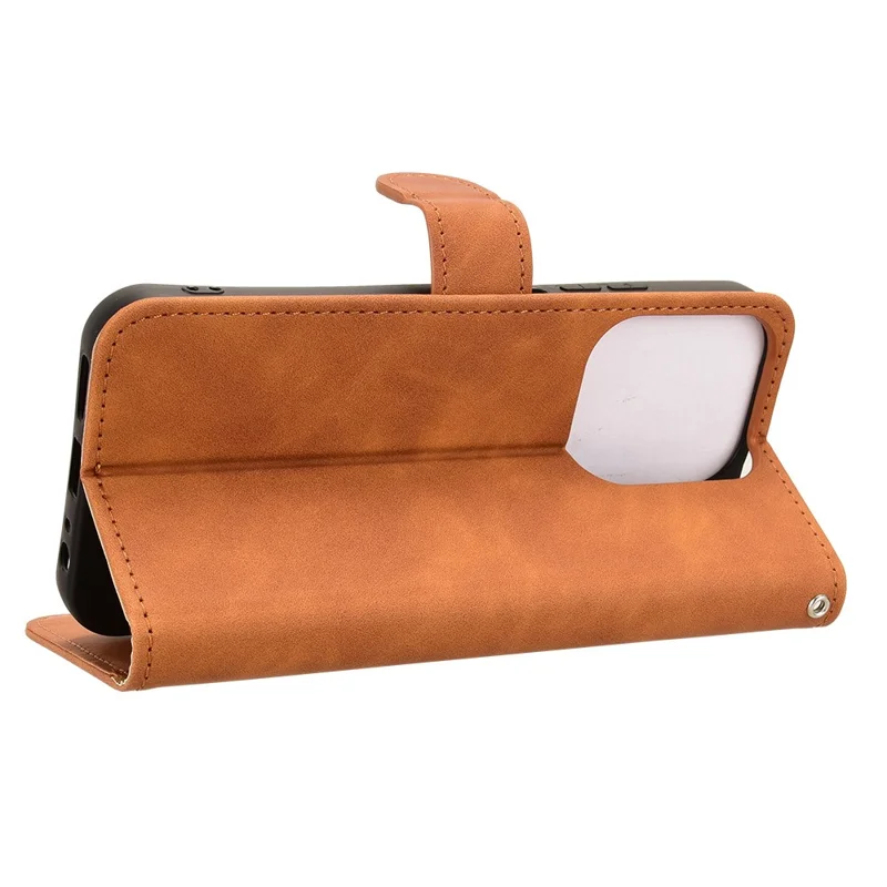 For Xiaomi Redmi 15C 4G (Global) (171mm) / Poco C85 4G Leather Case Skin Feel Anti Drop Wallet Flip Phone Cover - Brown