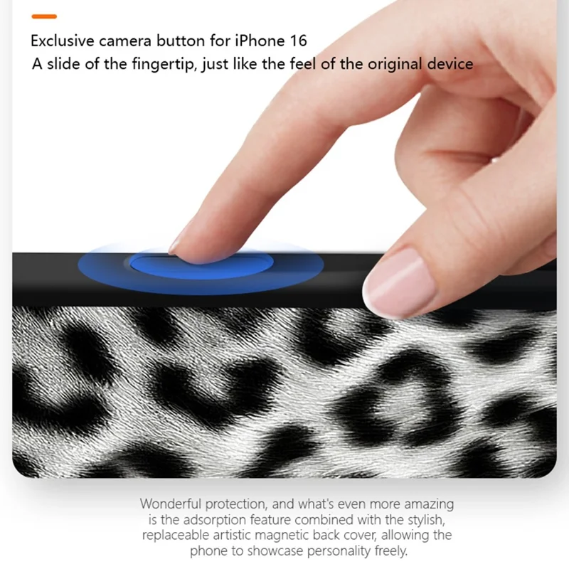 CASEEVO For iPhone 16 Pro Case Compatible with MagSafe TPU Acrylic Phone Cover with Detachable Leopard Backplate - Black / White