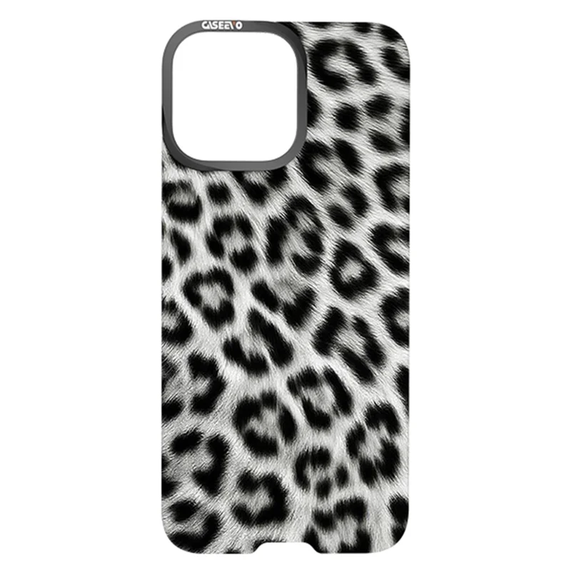 CASEEVO Funda para iPhone 14 Pro Max Compatible con MagSafe - Carcasa de TPU y Acrílico con Placa Trasera Desmontable de Leopardo - Negro / Blanco