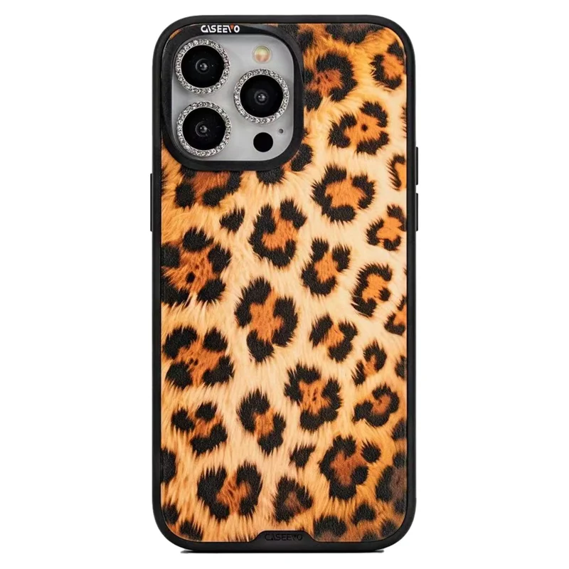 CASEEVO لجهاز iPhone 16 Pro Max غطاء متوافق مع MagSafe، غطاء هاتف من مادة TPU وأكريليك مع لوحة خلفية قابلة للإزالة بطبعة نمر - بني