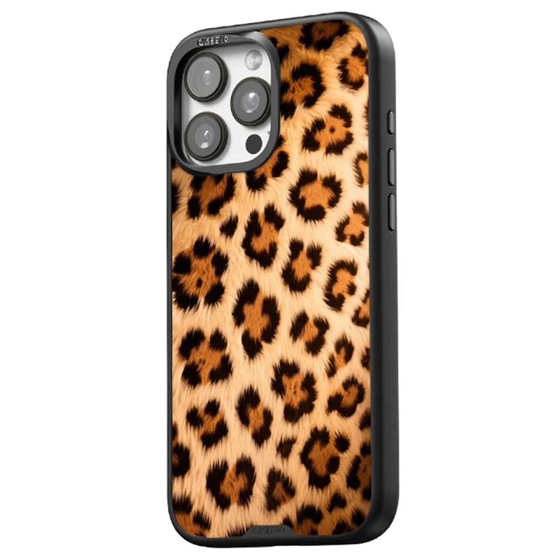 CASEEVO لجهاز iPhone 16 Pro Max غطاء متوافق مع MagSafe، غطاء هاتف من مادة TPU وأكريليك مع لوحة خلفية قابلة للإزالة بطبعة نمر - بني