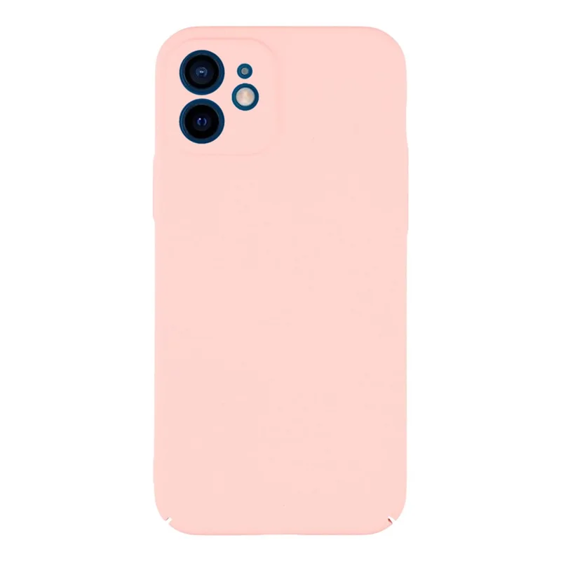 For iPhone 12 Case Skin-Touch Rubberized Hard PC Phone Cover - Pink