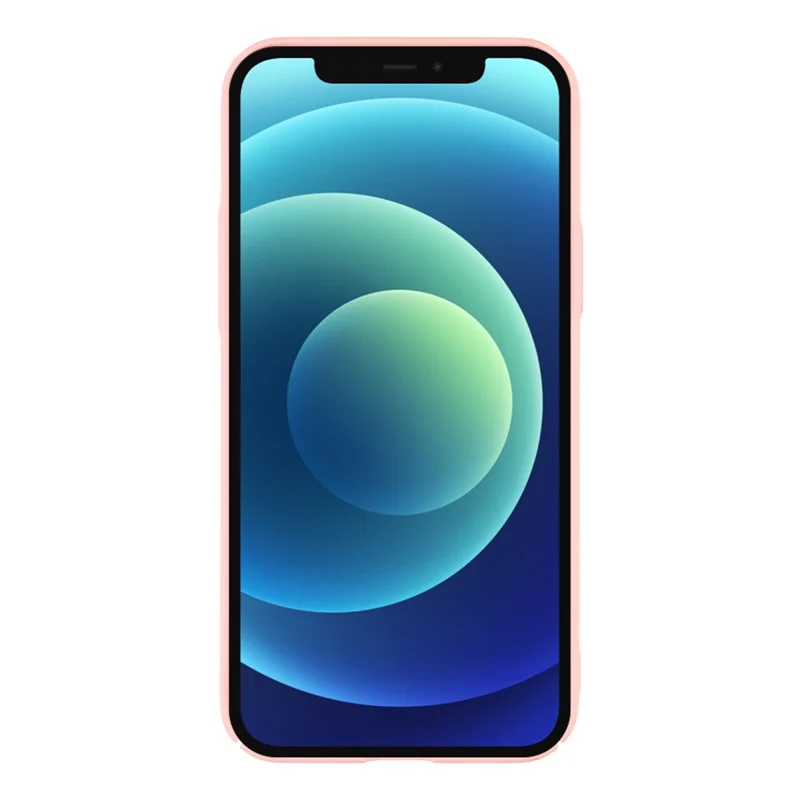 For iPhone 12 Case Skin-Touch Rubberized Hard PC Phone Cover - Pink