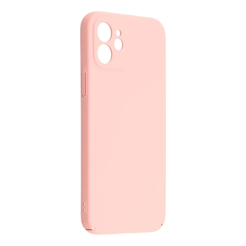 For iPhone 12 Case Skin-Touch Rubberized Hard PC Phone Cover - Pink