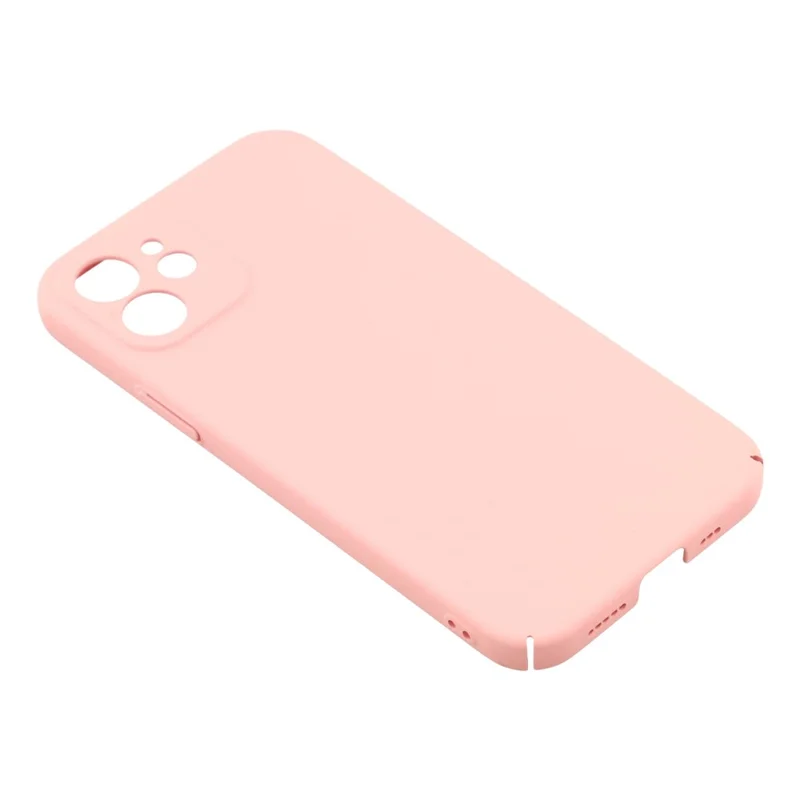 For iPhone 12 Case Skin-Touch Rubberized Hard PC Phone Cover - Pink