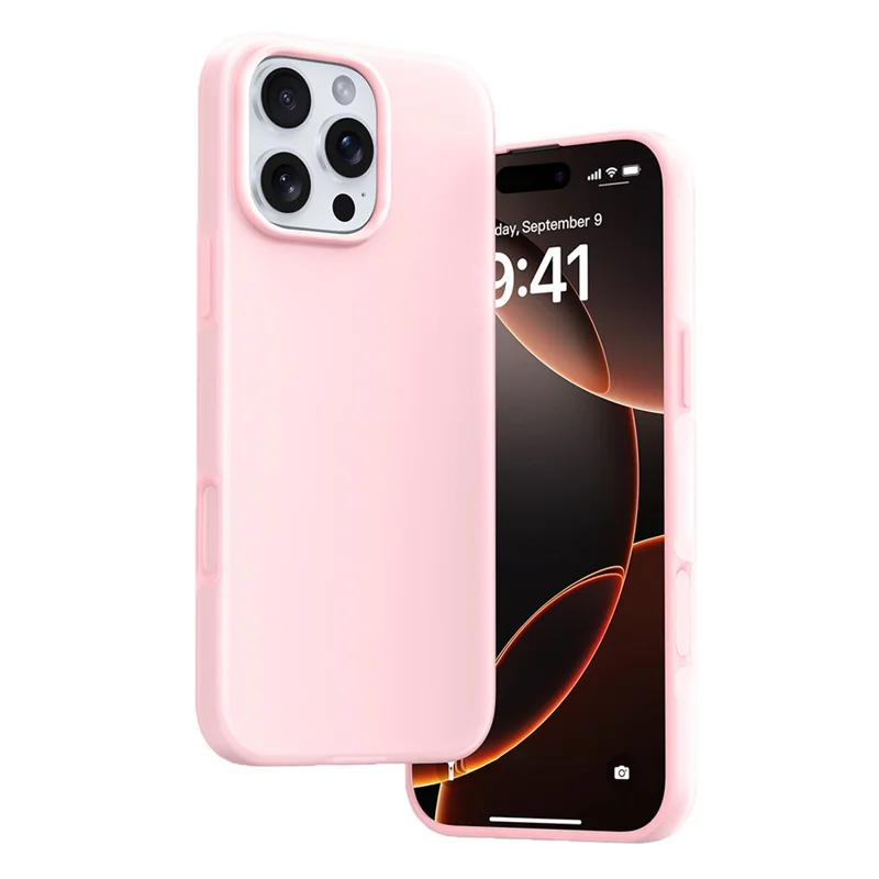 For iPhone 16 Pro Case Heat Dissipation Ice-Transparent Liquid Silicone + PC Phone Cover - Pink