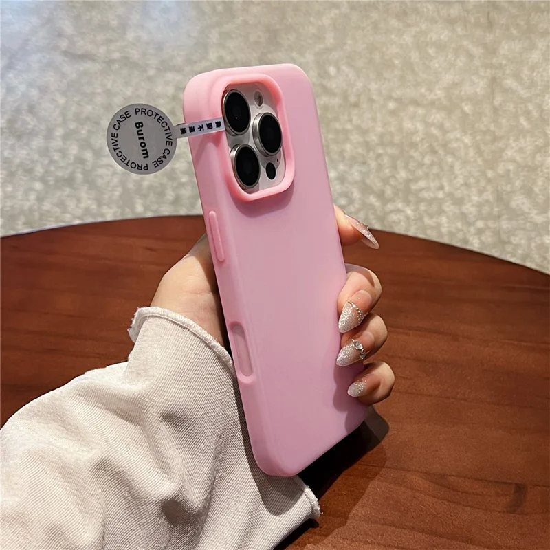 For iPhone 16 Pro Case Heat Dissipation Ice-Transparent Liquid Silicone + PC Phone Cover - Pink