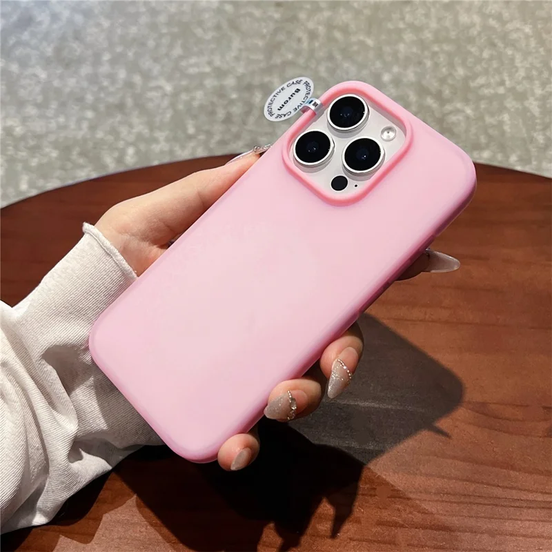 For iPhone 16 Pro Case Heat Dissipation Ice-Transparent Liquid Silicone + PC Phone Cover - Pink