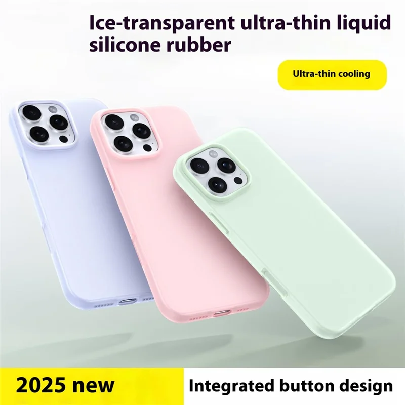 For iPhone 16 Pro Case Heat Dissipation Ice-Transparent Liquid Silicone + PC Phone Cover - Pink