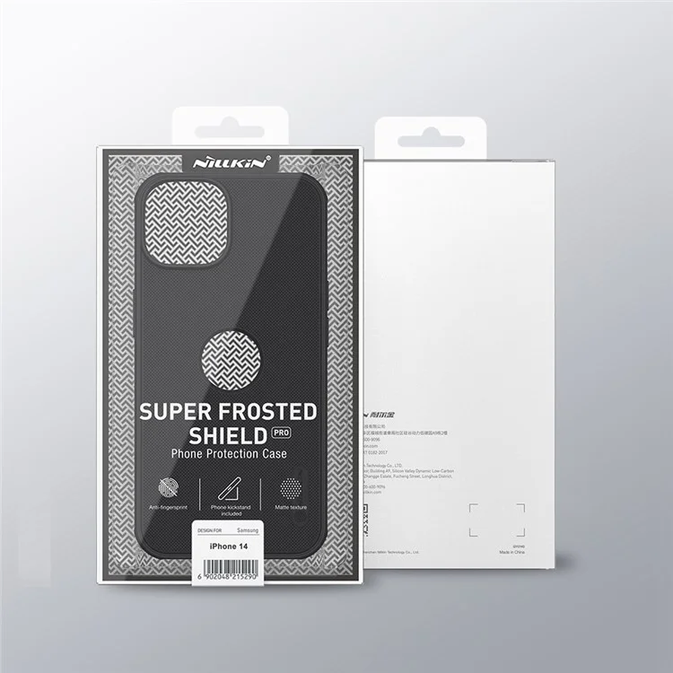 Nillkin Super Shield Shield Pro Hard PC Case Per Iphone 14, Copertura Per Telefono Opaco (design Hollow-out Per Logo) - Nero