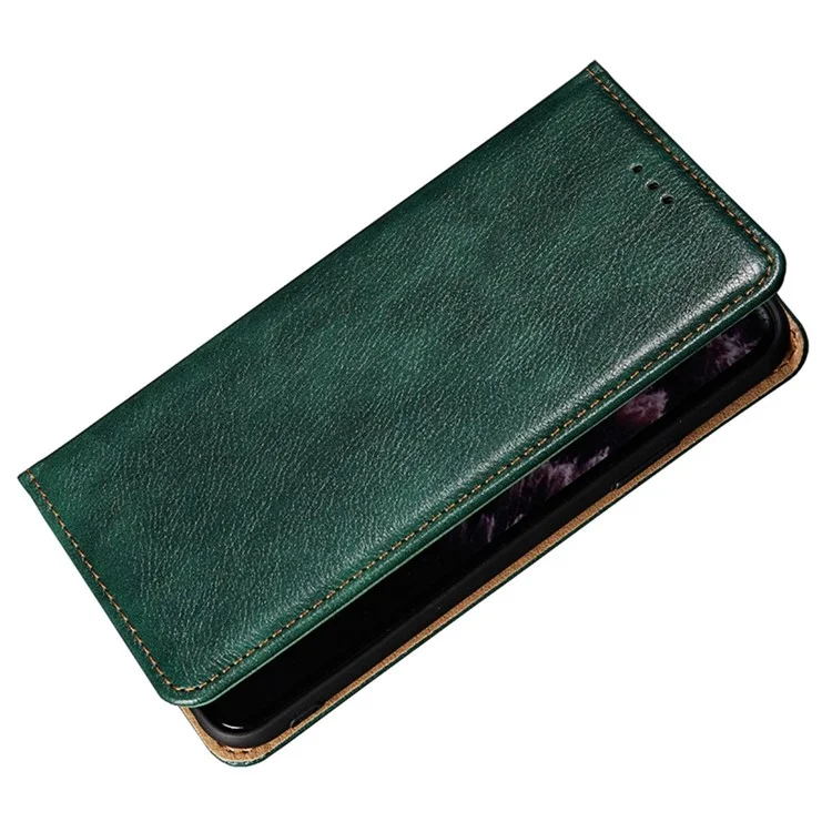 Magnetische Auto-absorbierte Handyhülle für Samsung Galaxy A04 4G (164,4 x 76,3 x 9,1 mm), Leder-Schutzhülle mit Flip-Geldbörse Stand - Grün