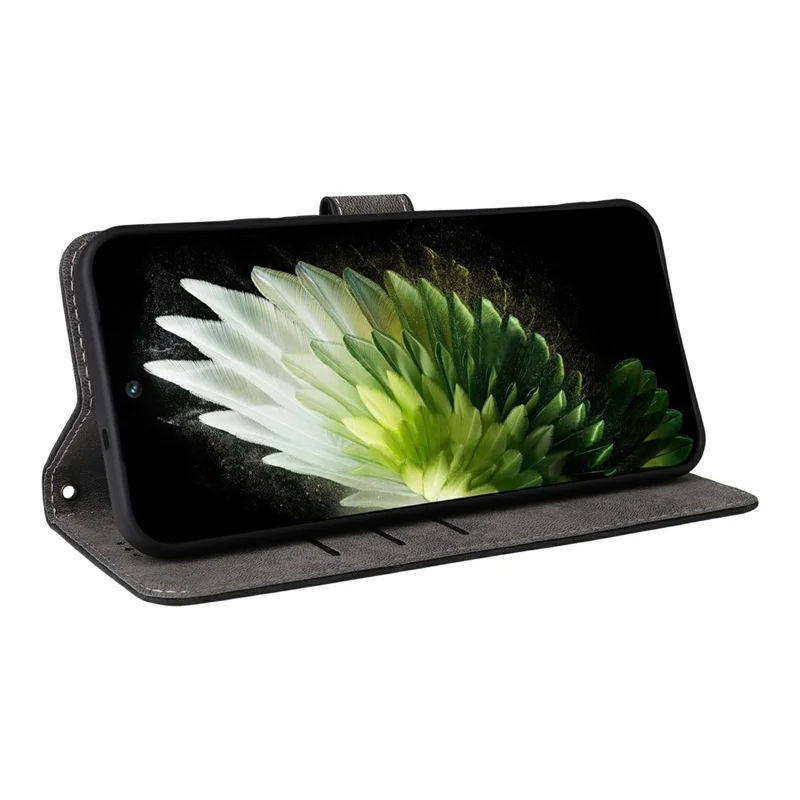 Per TECNO Spark 40 Pro 4G KM6 Custodia Portafoglio Blocco RFID Pelle PU Custodia per telefono con supporto e cinturino - Nero