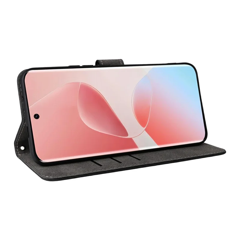 غطاء لهاتف Infinix Hot 60 Pro+ 4G X6886، محفظة من جلد PU مقاوم لبطاقات RFID مع حامل وحزام - أسود