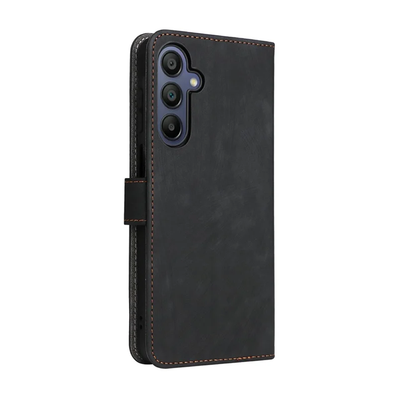 For Samsung Galaxy A17 5G Case Wallet RFID Blocking PU Leather Phone Cover Stand with Strap - Black