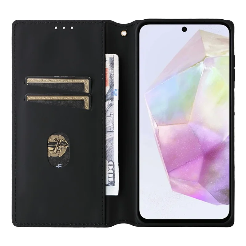 For Samsung Galaxy A17 5G Case Wallet Rhombus Imprint Leather Phone Cover - Silver