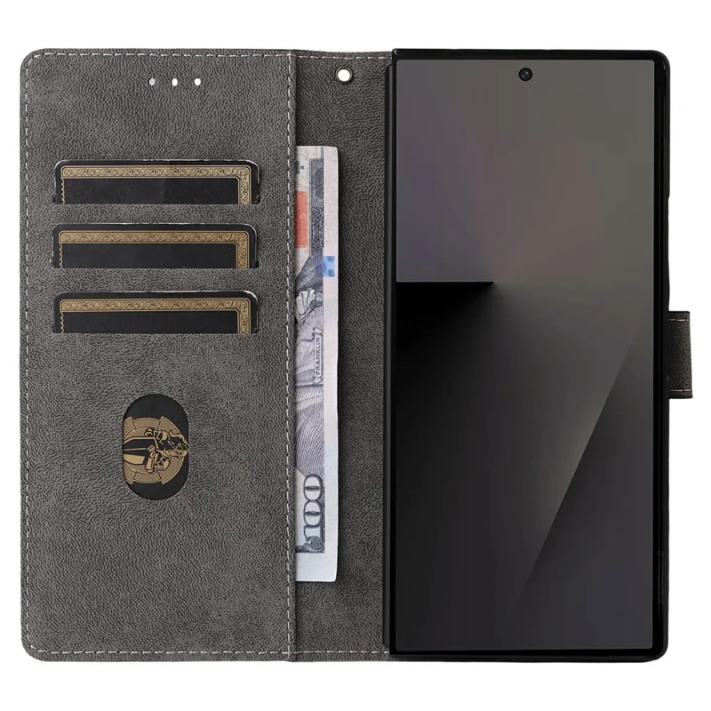 For Samsung Galaxy Z Fold7 5G Case Wallet RFID Blocking PU Leather Phone Cover Stand with Strap - Black