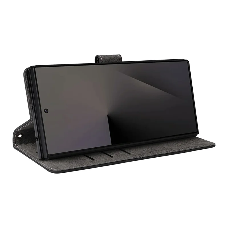 For Samsung Galaxy Z Fold7 5G Case Wallet RFID Blocking PU Leather Phone Cover Stand with Strap - Black