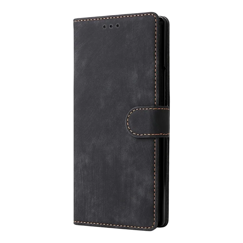 For Samsung Galaxy Z Fold7 5G Case Wallet RFID Blocking PU Leather Phone Cover Stand with Strap - Black