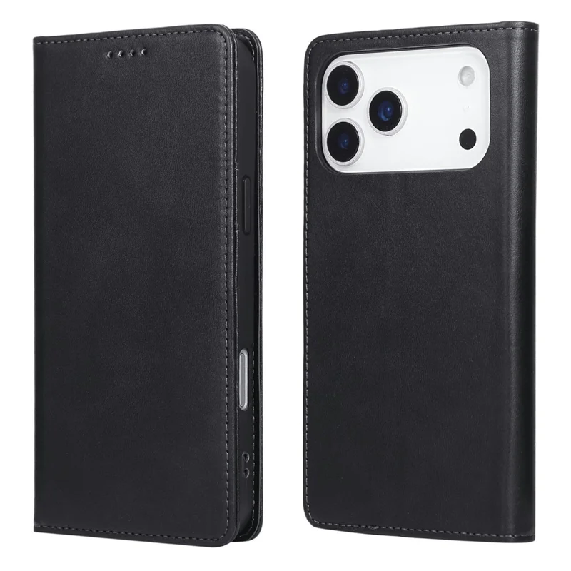 For iPhone 17 Pro Case RFID Blocking PU Leather Phone Wallet Cover - Black