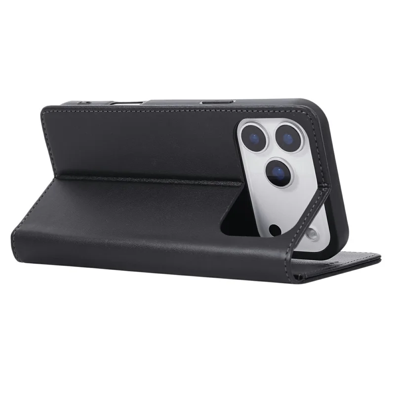 For iPhone 17 Pro Case RFID Blocking PU Leather Phone Wallet Cover - Black